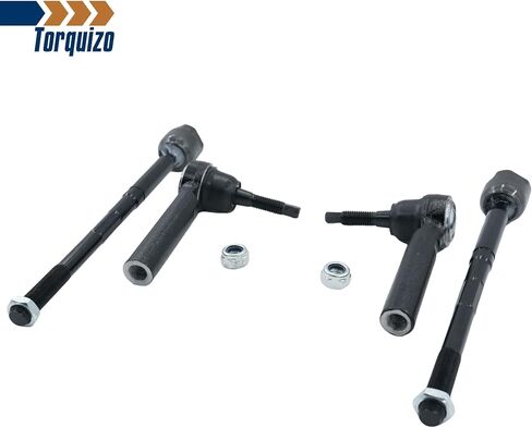 طقم نهاية قضيب الربط الأمامي الداخلي والخارجي 4 قطع متوافق مع شيفروليه سيلفرادو 1500 LD Tahoe Suburban، GMC Sierra 1500 Sierra 1500 Limited Yukon Yukon XL، لكاديلاك إسكاليد ESV ES800948 EV800938 in Kuwait