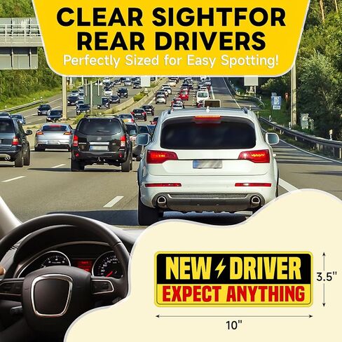 5 Pcs Student Driver Magnet for Car, 2 Large & 3 Small New Driver Magnets, High-Visibility Please Be Patient Student Driver Magnet Sign for All Vehicles in Kuwait