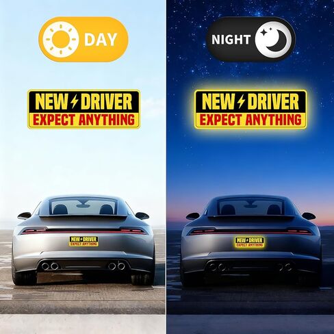 5 Pcs Student Driver Magnet for Car, 2 Large & 3 Small New Driver Magnets, High-Visibility Please Be Patient Student Driver Magnet Sign for All Vehicles in Kuwait