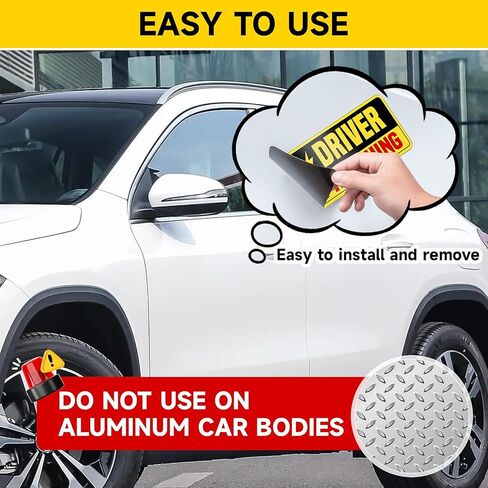 5 Pcs Student Driver Magnet for Car, 2 Large & 3 Small New Driver Magnets, High-Visibility Please Be Patient Student Driver Magnet Sign for All Vehicles in Kuwait