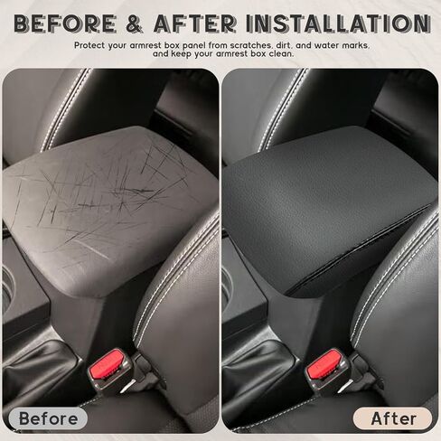 رامويل متوافق مع وسادة غطاء مسند الذراع لوحدة التحكم المركزية من جلد البولي يوريثان، أغطية مسند الذراع، غطاء حماية لوحدة التحكم الوسطى، وسادة حماية لنيسان فرونتير 2005-2021 نيسان إكستيرا باللون الأسود in Kuwait