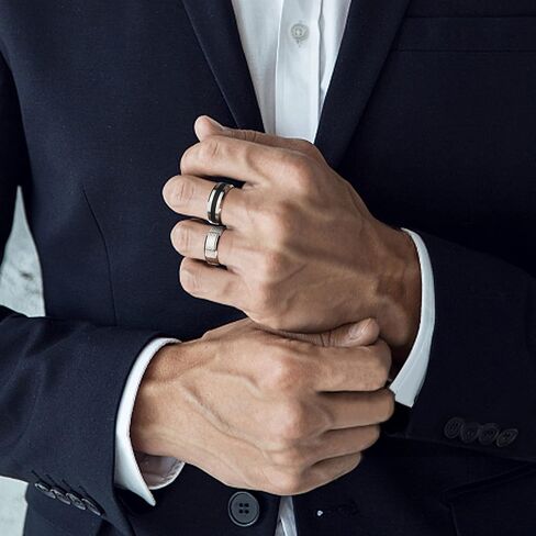 4 Pcs Stainless Steel Men Rings Silver Matte Finish Polished Band Rings Wedding Band Engagement Promise Rings in Saudi Arabia
