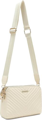 حقائب كروس للنساء بسحاب ثلاثي محفظة صغيرة من جلد البولي يوريثان مع حزام عريض قابل للتعديل in Kuwait