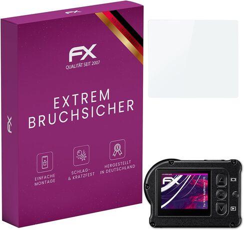 طبقة حماية زجاجية بلاستيكية من atFoliX متوافقة مع واقي زجاجي Nikon KeyMission 170، وواقي شاشة زجاجي 9H Hybrid-Glass FX من البلاستيك in Kuwait