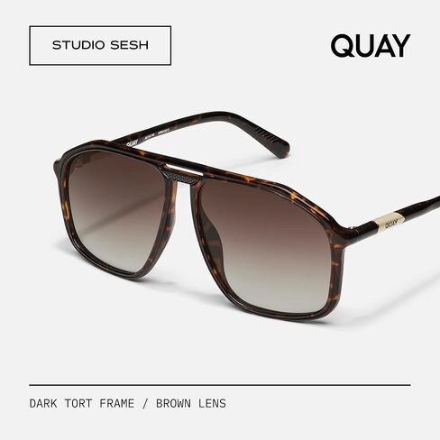QUAY STUDIO SESH Navigator Sunglasses for Men for Women + BUNDLE with ACCESSORY EYEWEAR KIT in Saudi Arabia