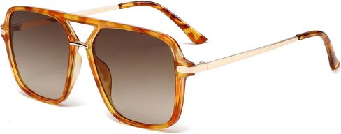 Long Keeper Retro Square Sunglasses for Women Men Aviation Trendy Sunglasses Vintage Double Bridge Tinted 90s Sun Glasses in Saudi Arabia