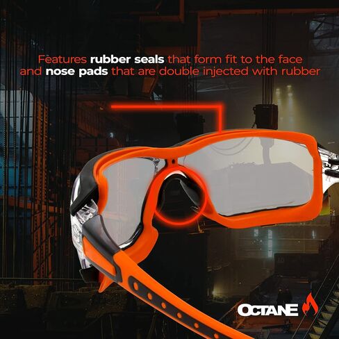 Global Vision Octane Anti-Fog Sport Motorcycle Sunglasses Orange Frame w/Clear Lenses in Saudi Arabia
