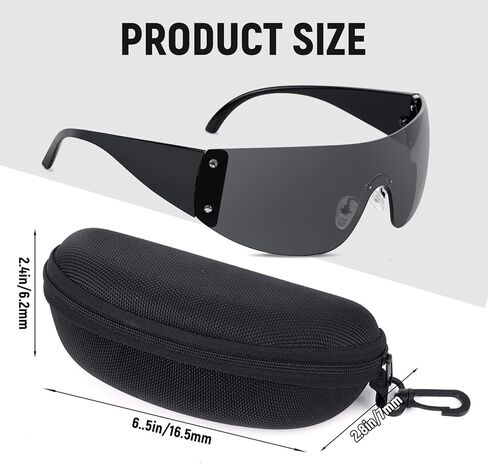 Lystaii Oversized Trendy Rimless Wrap Around Sunglasses Futuristic Cyberpunk Glasses Y2K Visor for Women Men Rave Party in Saudi Arabia