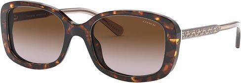 Coach HC8278 Sunglasses, Dark Tortoise/Brown Gradient, 53 mm in Saudi Arabia