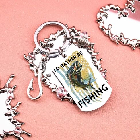 Fishing Keychain for Men Fishing Accessories Cool Stuff for Fisherman Fish Keychian for Fishermen Fish Lover Dad Grandpa Birthday Christmas Gifts for Fisherman in Saudi Arabia