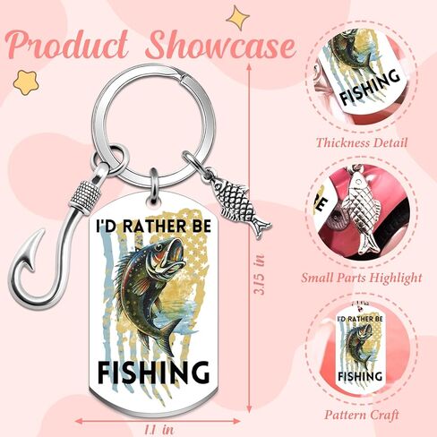 Fishing Keychain for Men Fishing Accessories Cool Stuff for Fisherman Fish Keychian for Fishermen Fish Lover Dad Grandpa Birthday Christmas Gifts for Fisherman in Saudi Arabia