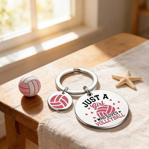 Volleyball Gifts,Pink Volleyball Keychain,Cute Volleyballs Key Chain Bag Charms for Purse Handbags,Sports Keyring Volleyballs Team Gift for Her Players in Kuwait