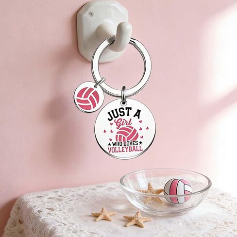 Volleyball Gifts,Pink Volleyball Keychain,Cute Volleyballs Key Chain Bag Charms for Purse Handbags,Sports Keyring Volleyballs Team Gift for Her Players in Kuwait