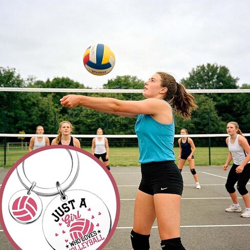 Volleyball Gifts,Pink Volleyball Keychain,Cute Volleyballs Key Chain Bag Charms for Purse Handbags,Sports Keyring Volleyballs Team Gift for Her Players in Kuwait