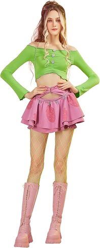 Winx Club Women's Off The Shoulder Crop Top Long Sleeve T Shirt Y2K Streetwear Tight Tee Top in Kuwait