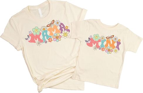 Olive Loves Apple Mommy & Me Groovy Daisy Mama & Mini متطابقان مع ملابس عيد الأم in Saudi Arabia