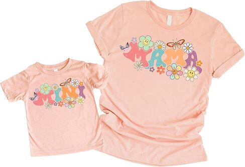Olive Loves Apple Mommy & Me Groovy Daisy Mama & Mini متطابقان مع ملابس عيد الأم in Saudi Arabia