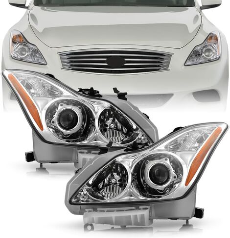 KEEKPO - For 2008-2015 Infiniti G37/Q60 Coupe|Convertible w/o AFS Chrome Projector Headlights Headlamps Pair Left+Right in Saudi Arabia