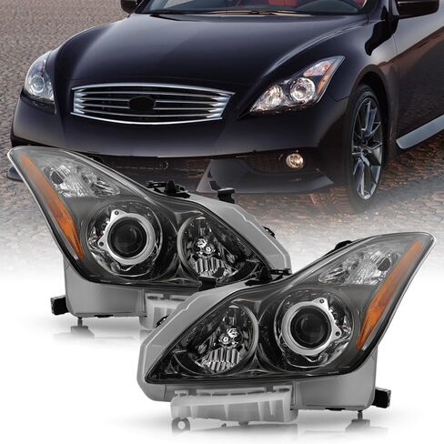 KEEKPO - For 2008-2015 Infiniti G37/Q60 Coupe|Convertible w/o AFS Chrome Projector Headlights Headlamps Pair Left+Right in Saudi Arabia