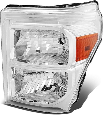 Auto Dynasty Headlights Assembly Compatible with 2011-2016 Ford F250 F350 F450 F550 Super Duty, Driver Left Side Halogen Headlamps Replacement, FO2502290, Chrome Housing Amber Corner in Saudi Arabia