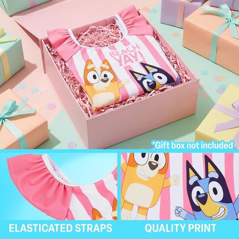 Paw Patrol | Bluey Girls Swimsuit, One Piece Toddler Bathing Suit with Ruffle Shoulder UPF 50+ Pool, Beach Swimwear in Saudi Arabia
