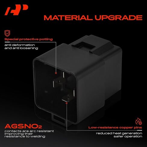 A-Premium 12V Relay 40A 4-Pin SPST مع مقبس أسلاك مقاوم للماء ودعامة حديدية متوافقة مع السيارات والشاحنات والقوارب البحرية (مجموعة من 5) in Saudi Arabia