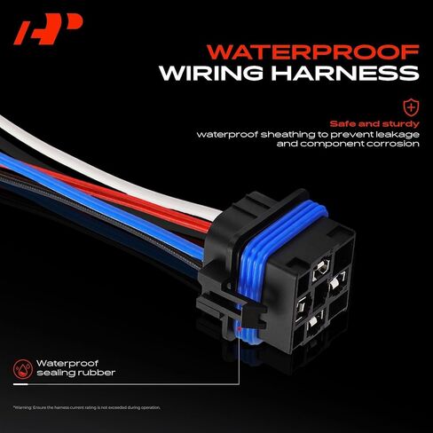 A-Premium 12V Relay 40A 4-Pin SPST مع مقبس أسلاك مقاوم للماء ودعامة حديدية متوافقة مع السيارات والشاحنات والقوارب البحرية (مجموعة من 5) in Saudi Arabia