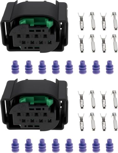 eMagTech 2 Set 8 Pin Radar Sensor Connector with Terminal Rubber Plug 4F0972708 Compatible with VW in Saudi Arabia