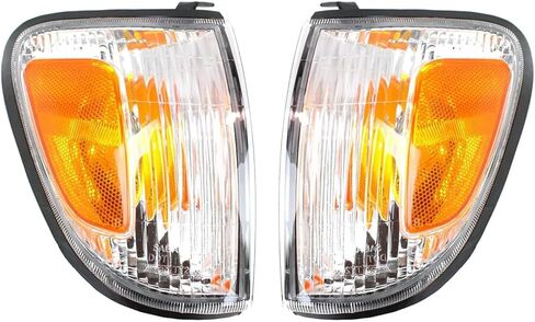 4Pcs Headlight Corner Light Assembly For 1997 1998 1999 2000 Toyota Tacoma Halogen Head Light Headlamp with Bulbs,Driver & Passenger Side Replace,Chrome Housing Amber Corner in Saudi Arabia