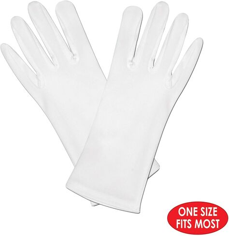 Beistle Theatrical Costume Accessories Bundle – Black Satin Top Hat, White Polyester Gloves, and Wooden Cane Prop, Classic Stage and Party Set for Magician, Formal, Vintage, or Performance Costumes in Saudi Arabia