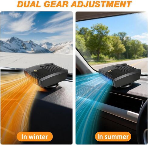 Car Heater - 2 in 1 Heating & Cooling Fast Heating Portable Heater for Car Plug into Cigarette Lighter for Car RV SUV(Brown) in Kuwait