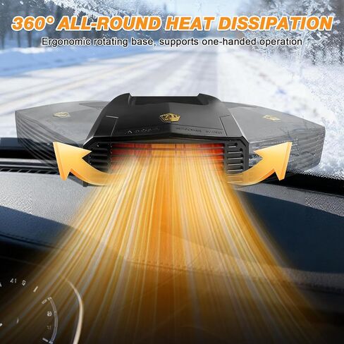 Car Heater - 2 in 1 Heating & Cooling Fast Heating Portable Heater for Car Plug into Cigarette Lighter for Car RV SUV(Brown) in Kuwait