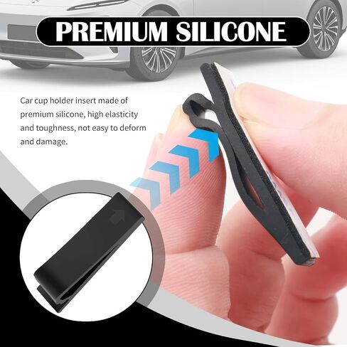 6PCS Car Cup Holder Insert Silicone,Anti-Shake Curve Car Coasters Cupholder Stabilizer for Holding Cups/Bottles,Universal Self-Adhesive Cupholder Insert for Cars/SUVs/Trucks in Saudi Arabia