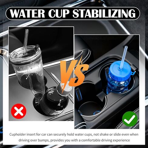 6PCS Car Cup Holder Insert Silicone,Anti-Shake Curve Car Coasters Cupholder Stabilizer for Holding Cups/Bottles,Universal Self-Adhesive Cupholder Insert for Cars/SUVs/Trucks in Saudi Arabia