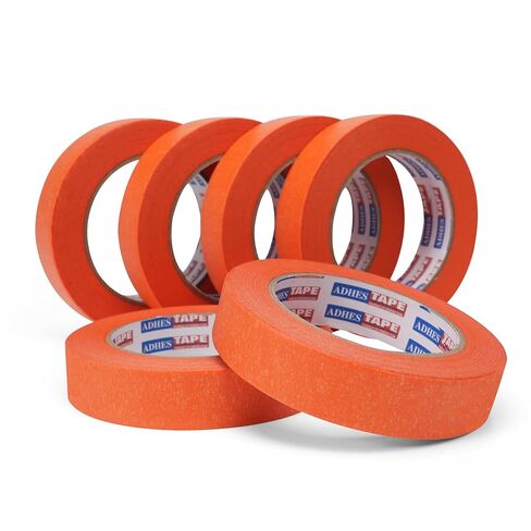 Adhes Orange Masking Tape,6 Rolls x 0.7‘’ x 55yds, Clean Removal Painter's Tape for Automotive, Home, Wall, and Trim Use in Saudi Arabia