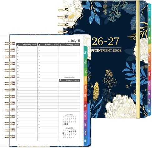 2024-2025 Weekly Appointment Book/Planner - July 2024 - June 2025, Planner 2024-2025 Daily Weekly and Monthly, 6.3" x 8.5", Half Hour Interval, Monthly Tabs, Strong Binding, Pocket, Thick Paper in Kuwait