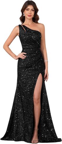 Sequin Prom Dress One Shoulder Elegant Dresses for Women Formal Party Cocktail Evening Maxi Gala Gowns in Saudi Arabia