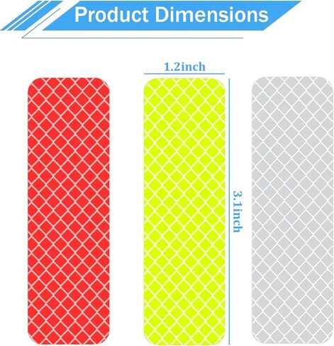 30PCS Car Warning Reflective Stickers, Safety Night Visibility Vehicle Self-Adhesive Stickers, Waterproof Automotive Tape Decal Accessory, Universal for Motorcycle Bicycle Trailer in Saudi Arabia