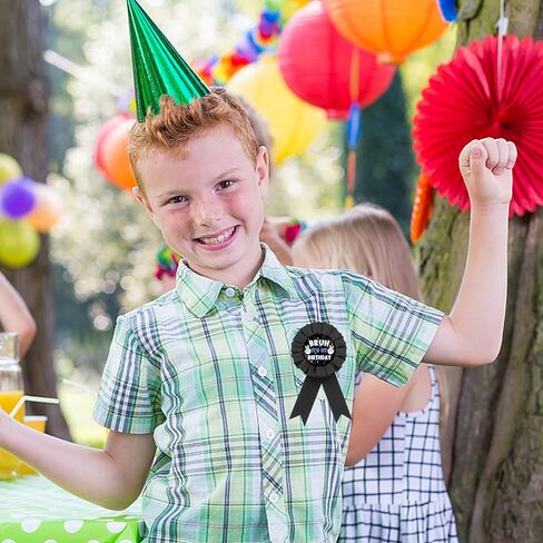 Bruh It's My Birthday Tinplate Badge Pin, Black Rosette Happy Birthday Button Pin, Happy Birthday Bro Award Ribbon Brooch for Funny Humor Theme Party Supplies in Saudi Arabia