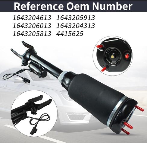 دعامة تعليق هوائي أمامي مع إعلانات متوافقة مع مرسيدس بنز W164 ML320 ML350 ML450 ML500 ML550 ML63 AMG لـ X164 GL320 GL350 GL450 GL550 1643204613 1643204413 1643206013 in Kuwait