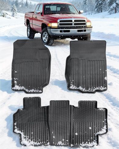 Floor Mats for Dodge Ram: 1500 1998-2001, for Ram 2500/3500 1998-2002 (Only fit Quad Cab), All Weather Car Accessories for Dodge Truck 1500/2500/3500 Floor Liners, 3PCS Rugs for Car Interior in Kuwait