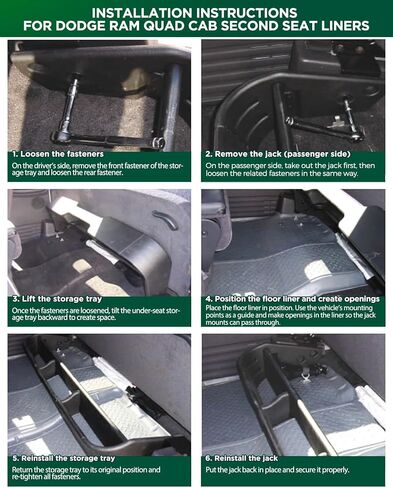 Floor Mats for Dodge Ram: 1500 1998-2001, for Ram 2500/3500 1998-2002 (Only fit Quad Cab), All Weather Car Accessories for Dodge Truck 1500/2500/3500 Floor Liners, 3PCS Rugs for Car Interior in Kuwait