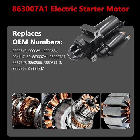 Starter Motor for Volvo Penta V6 V8 Engines 3.0L 4.3L 5.0L 5.7L 6.2L 7.4L 8.1L 8.2L 1989-up/Mercruiser Engines 4.3L 5.0L 5.7L 454-496 - 502 Mag 1998-up Replaces OE# 863007A1 3857747 in Kuwait
