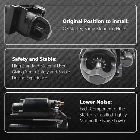 Starter Motor for Volvo Penta V6 V8 Engines 3.0L 4.3L 5.0L 5.7L 6.2L 7.4L 8.1L 8.2L 1989-up/Mercruiser Engines 4.3L 5.0L 5.7L 454-496 - 502 Mag 1998-up Replaces OE# 863007A1 3857747 in Kuwait