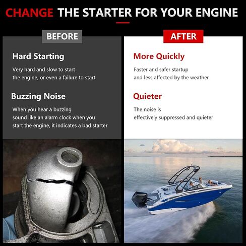 Starter Motor for Volvo Penta V6 V8 Engines 3.0L 4.3L 5.0L 5.7L 6.2L 7.4L 8.1L 8.2L 1989-up/Mercruiser Engines 4.3L 5.0L 5.7L 454-496 - 502 Mag 1998-up Replaces OE# 863007A1 3857747 in Kuwait