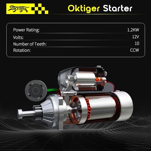 Oktiger New Starter Motor Fit for Ford Explorer 11-19, Edge 07-18, Flex 09-19, Taurus 08-19,for Lincoln MKZ 13-16, MKX 07-18, MKS 09-16, MKT 10-19, 3.5L 3.7L, 12V 1.4KW 10T CCW,OE:8G1Z-11002-B 6692N in Kuwait