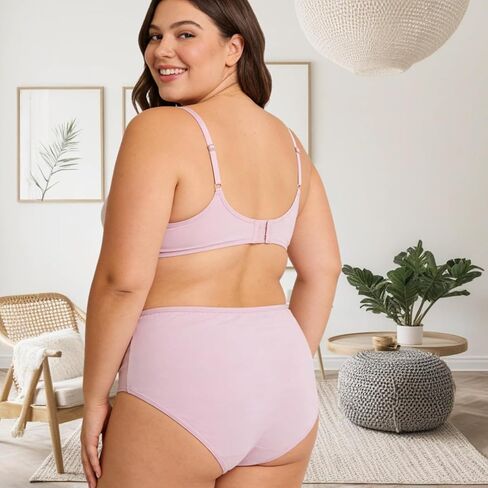 Women's High Waist Cotton Comfortable Briefs Mix Color 6-Piece Plus Size Four Season Underwear Solid Color Series Set in Saudi Arabia