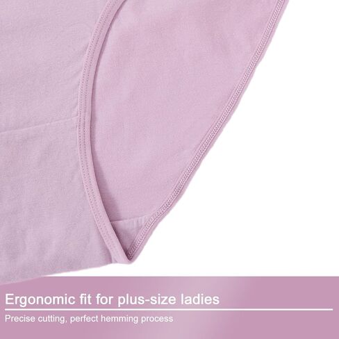 Women's High Waist Cotton Comfortable Briefs Mix Color 6-Piece Plus Size Four Season Underwear Solid Color Series Set in Saudi Arabia