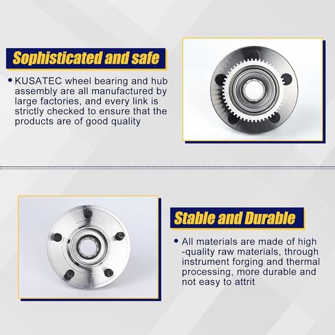 KUSATEC 513221 محمل العجلة الأمامية ومجموعة المحور متوافقة مع 2005-2007 Avanti، 2005-2014 Ford Mustang، 5 براغي العروة مع ABS in Saudi Arabia