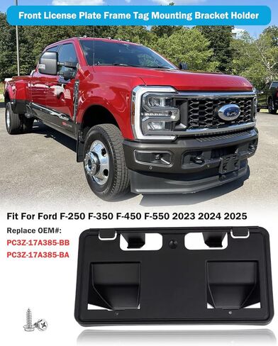 إطار لوحة الترخيص الأمامي لسيارة Ford F250 F350 F450 F550 Super Duty 2011-2016 بدون حفر المصد الأمامي لوحة الترخيص حامل غطاء دعامة التثبيت استبدال # BC3Z-17A385-AA FO1068131 in Kuwait